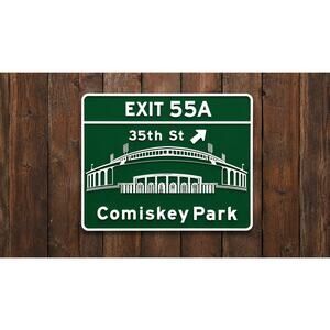 Comiskey Park 35th St Exit Road Sign Chicago Illinois Baseball Stadium White Sox